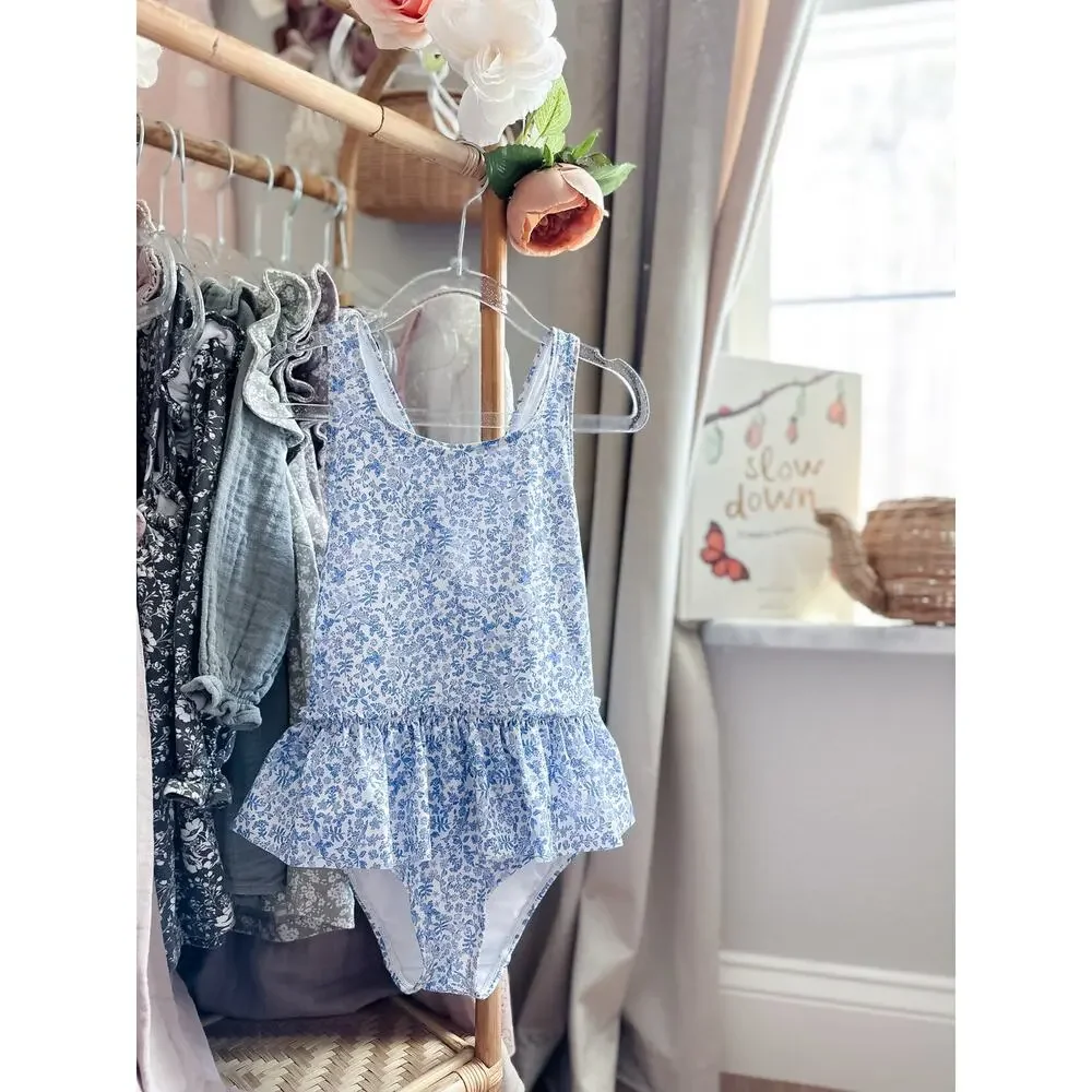 Made Of Meadow Flowers Crisscross Back Floral Peplum Swimsuit